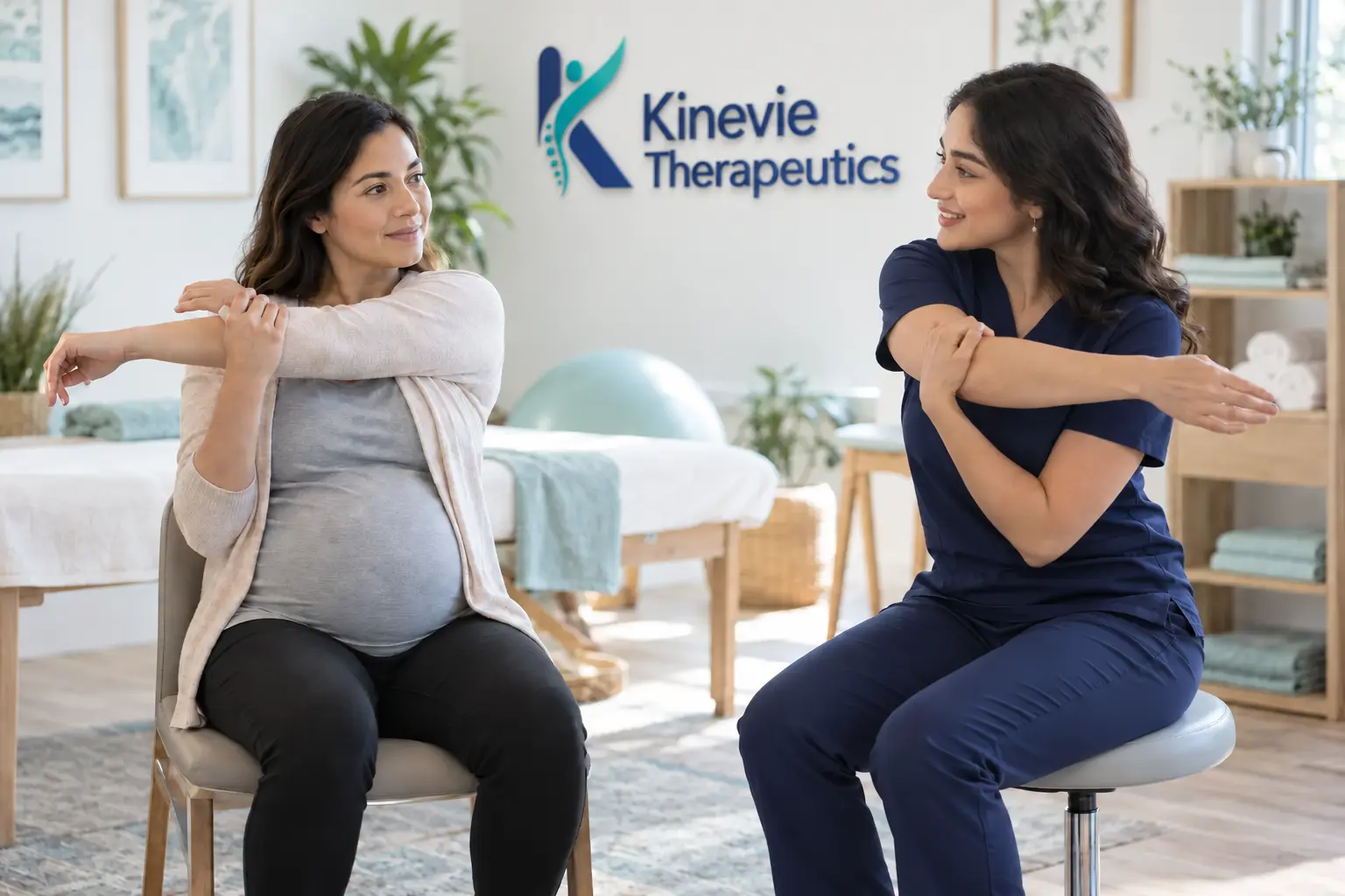 A prenatal wellness consultation in a bright, comfortable clinic